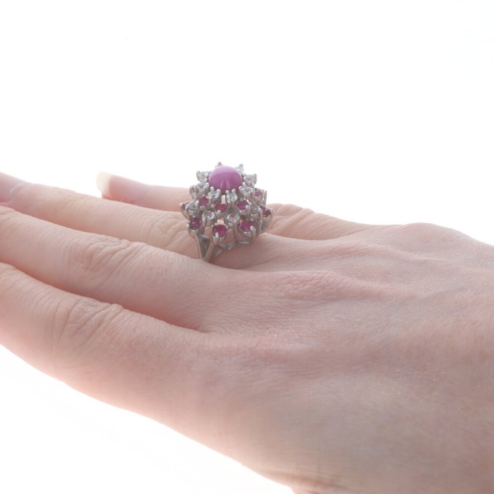 White Gold Lab-Created Star Ruby Lab-Created Ruby… - image 4